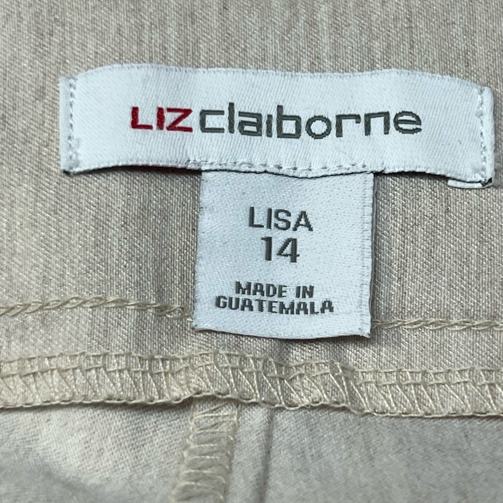 NWT Liz Claiborne Beige Straight Leg Pants - Picture 4 of 9